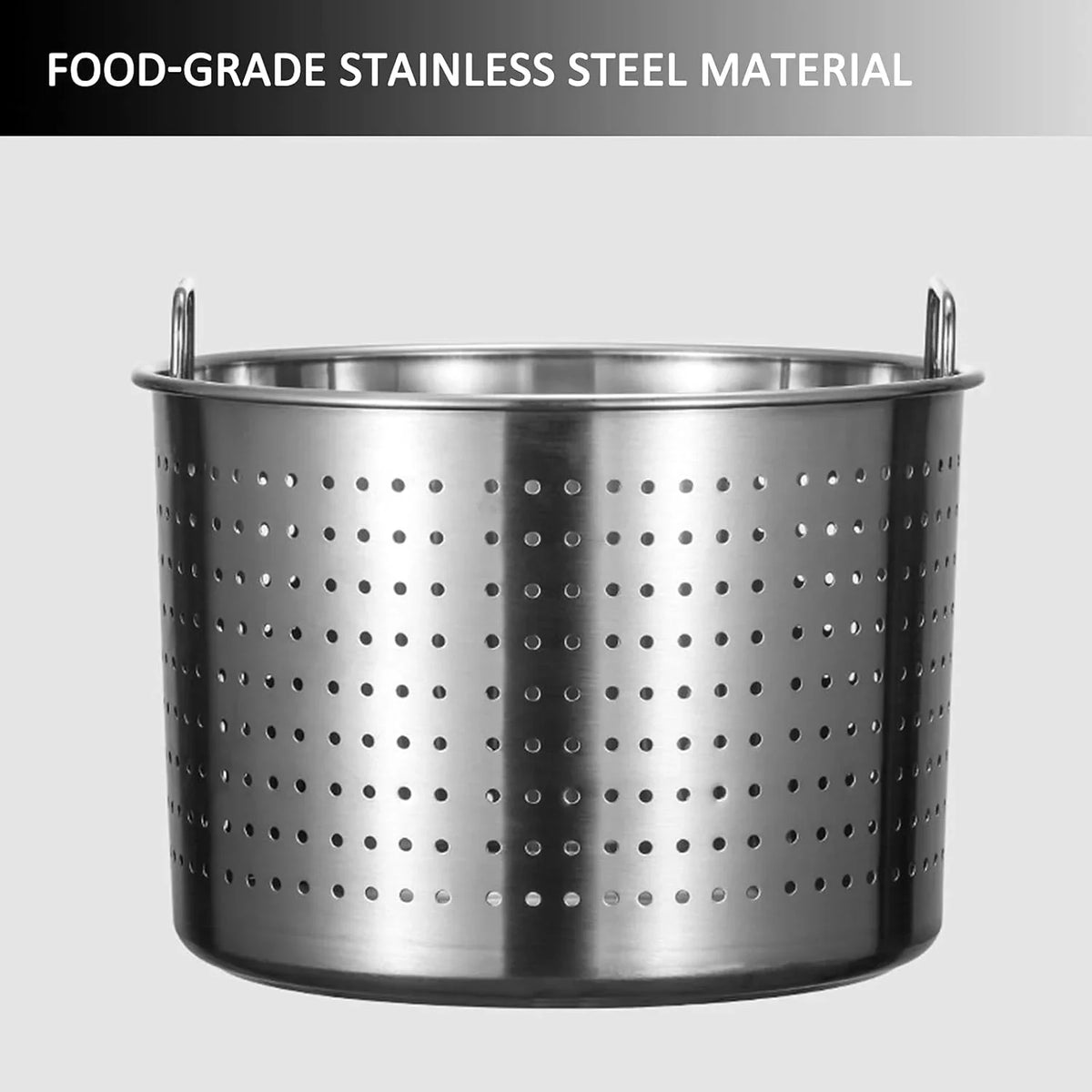 Outdoor Cooking Crawfish Seafood Boil Pot - Stainless Steel Stock Pot with Strainer Basket for Lobster Crab Boil and Shrimp Boil,17.8in/100 quart/25 Gallon