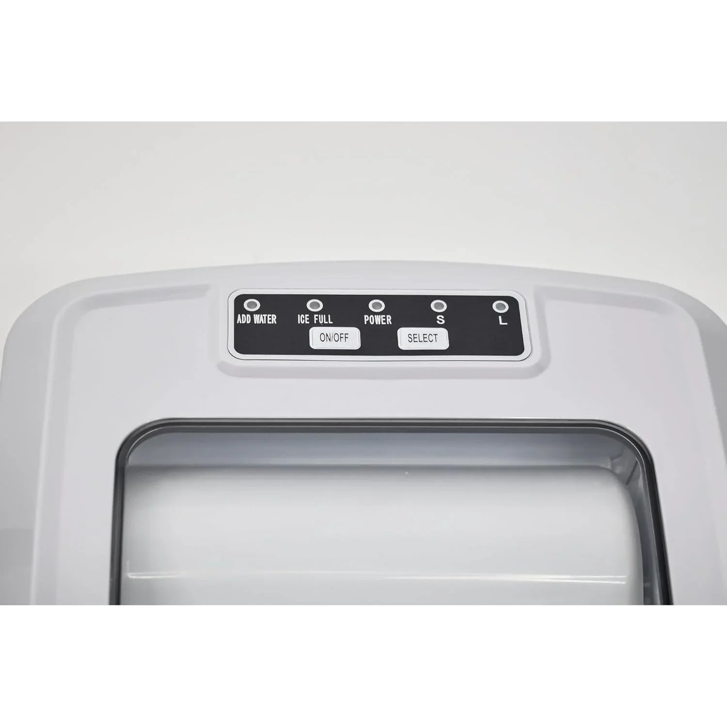 Compact desktop ice machine, capable of producing 26 pounds of ice per day, black color