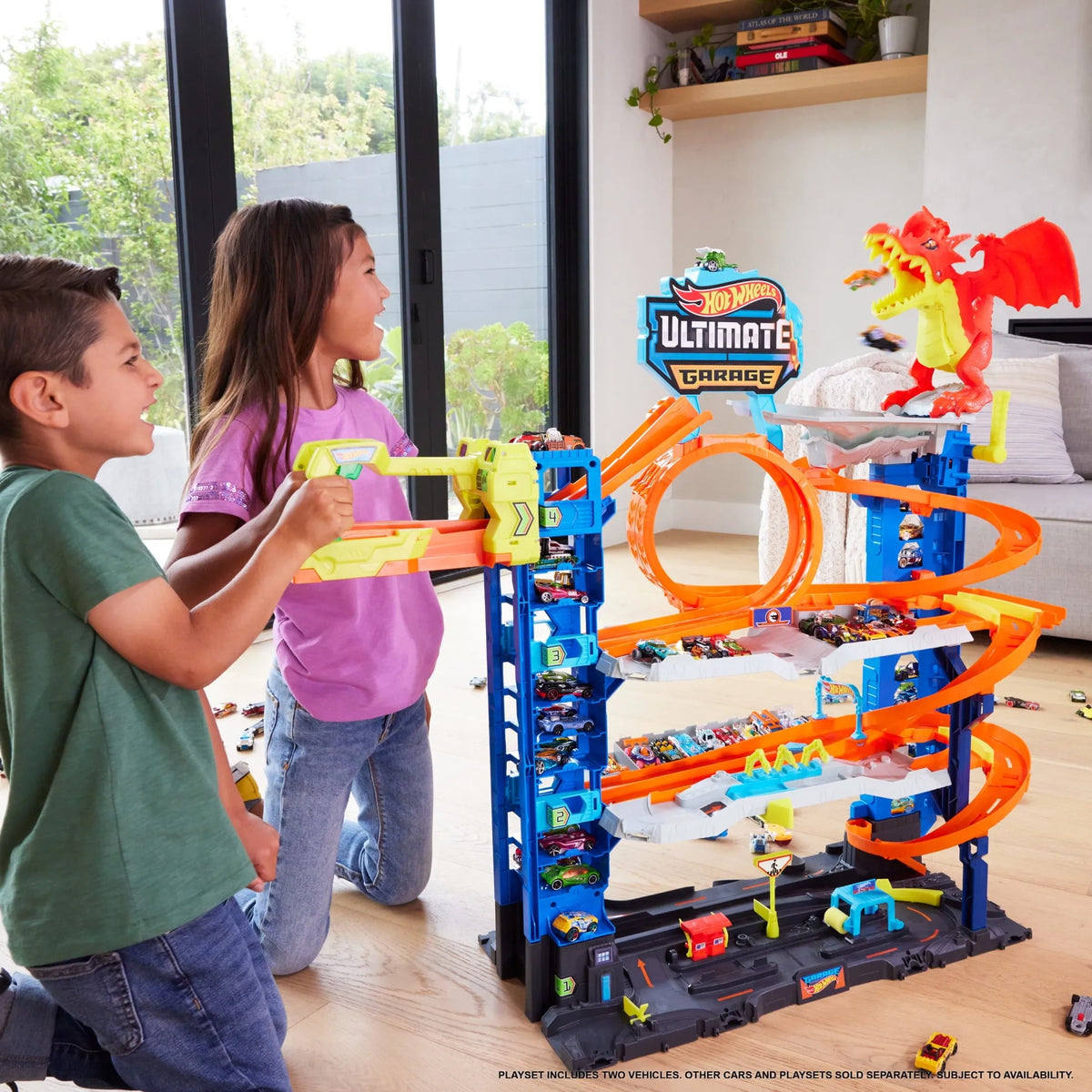 City Ultimate Garage Playset with 2 Die-Cast Cars, Storage for 50 Cars Child Age 4-8