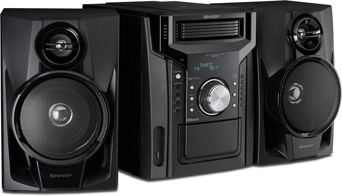 CD-BH950 240W 5-Disc Mini Shelf Speaker System with Cassette and Wireless