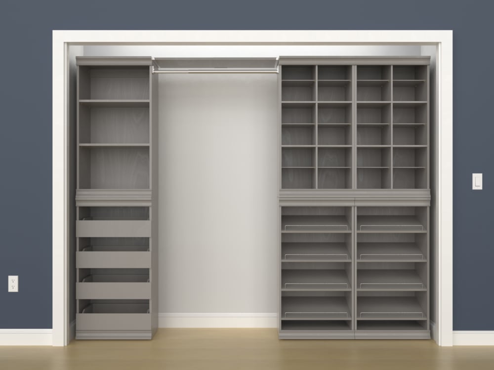 Modular Stackable Closet Storage Shelf Unit, Taupe