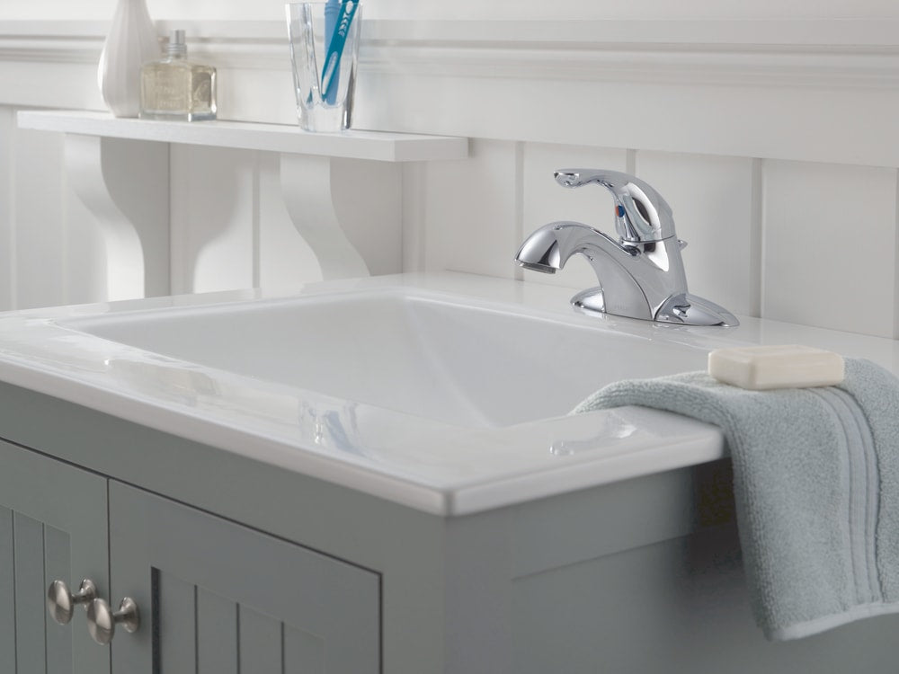 Delta 1-Handle Centerset Lavatory Faucet with Pop-up, Chrome