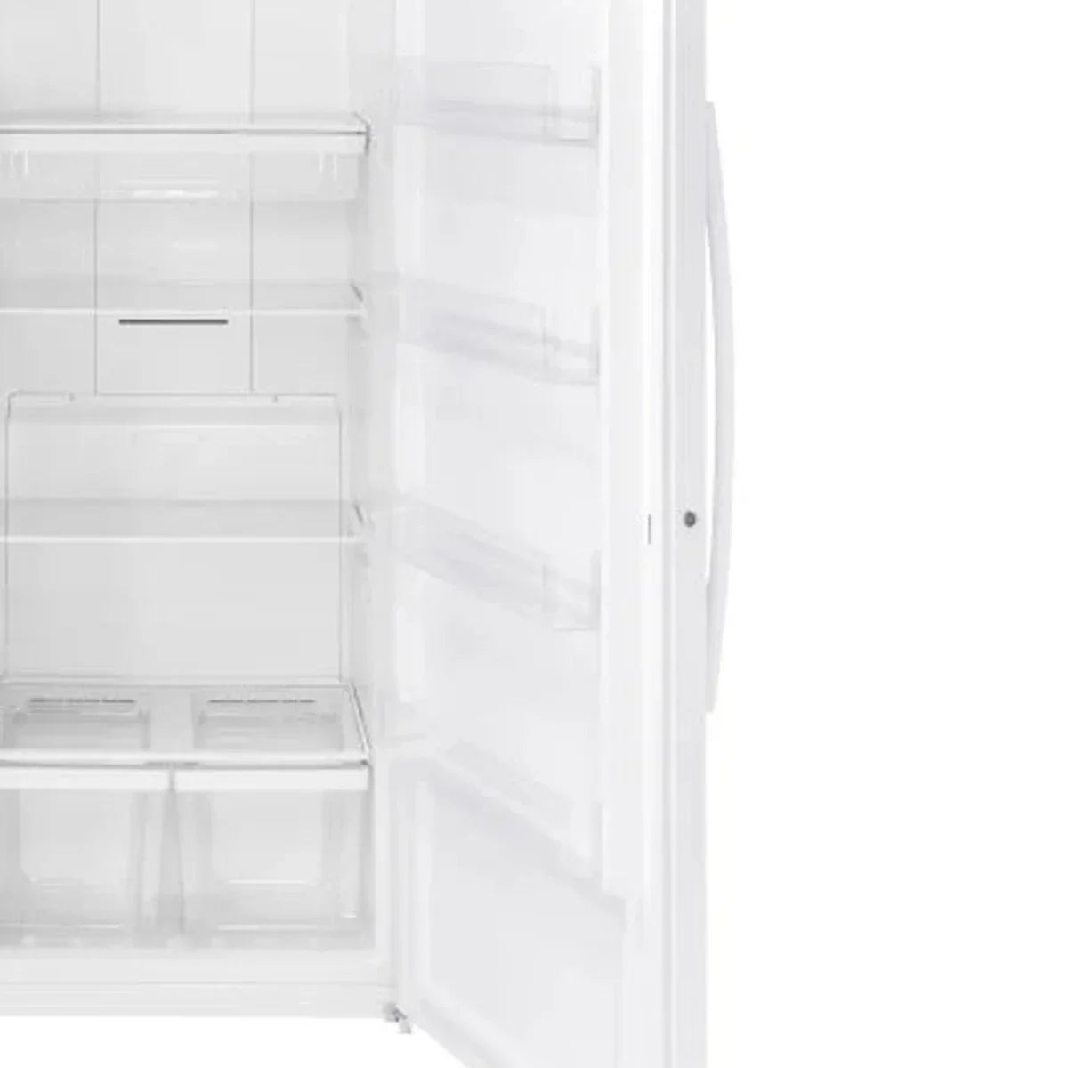 GE 21.3 cu. ft. White Upright Freezer with Exterior Adjustable Temperature Control