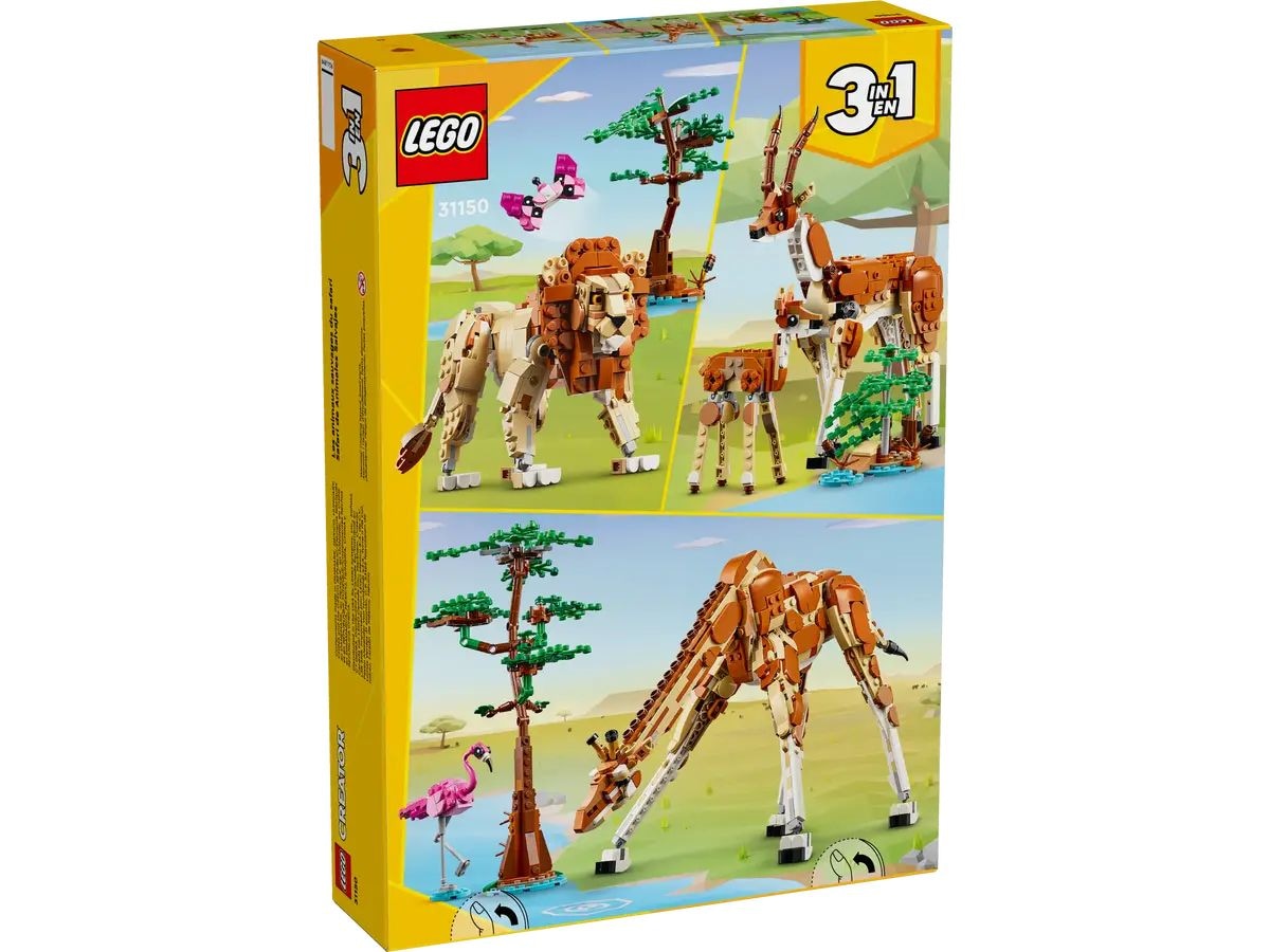 Creator 3-in-1 Wild Safari Animals - 31150, 780-pcs, Ages 9+