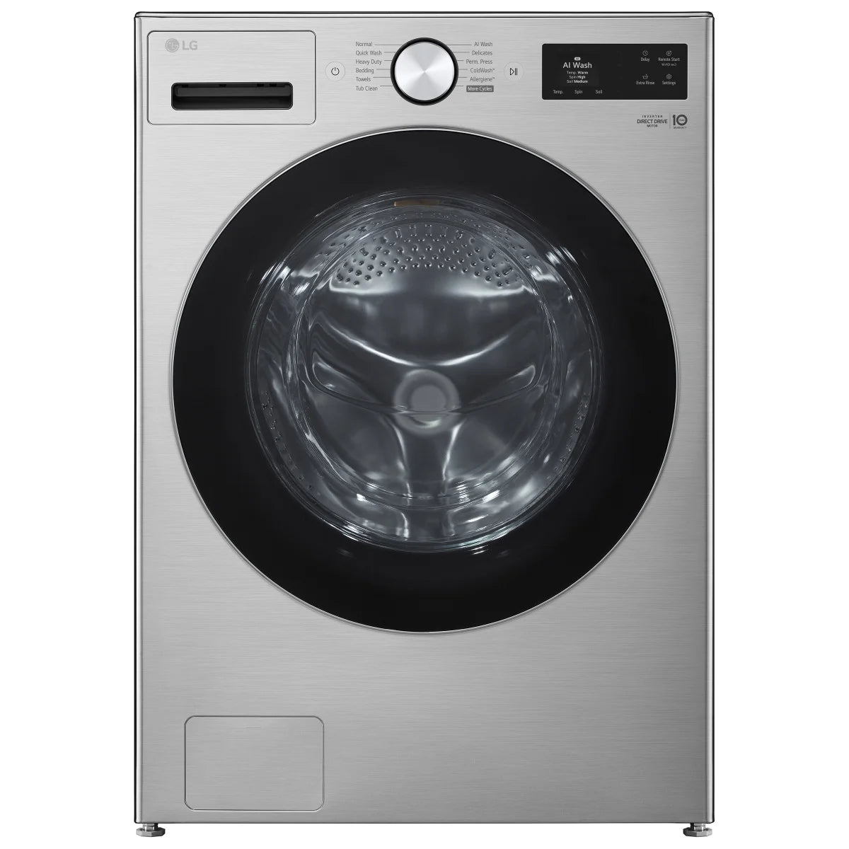LG 27 in. 5.8 cu ft. Graphite Steel Front Load Washer with AI DD and TurboWash