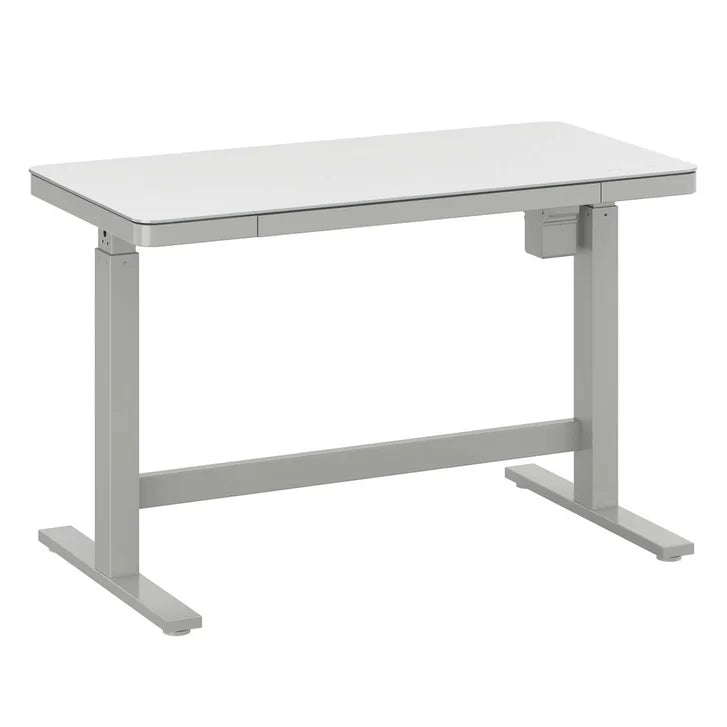 Tresanti Tessa 119.4 cm (47 in.) Adjustable Height Desk with LED Lighting, White