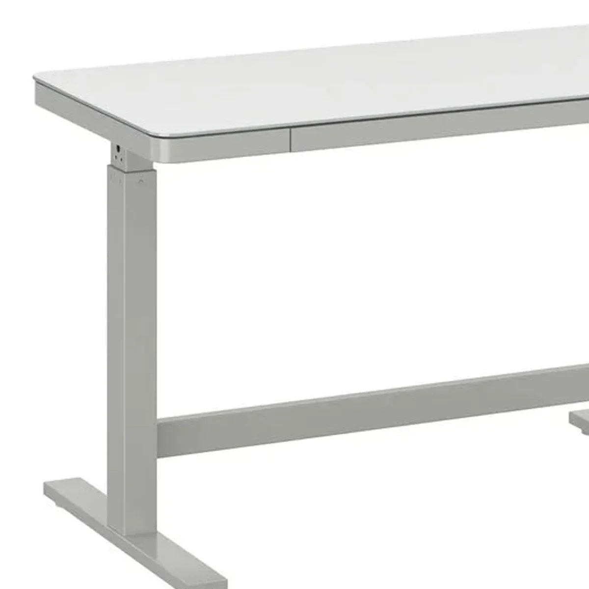 Tresanti Tessa 119.4 cm (47 in.) Adjustable Height Desk with LED Lighting, White