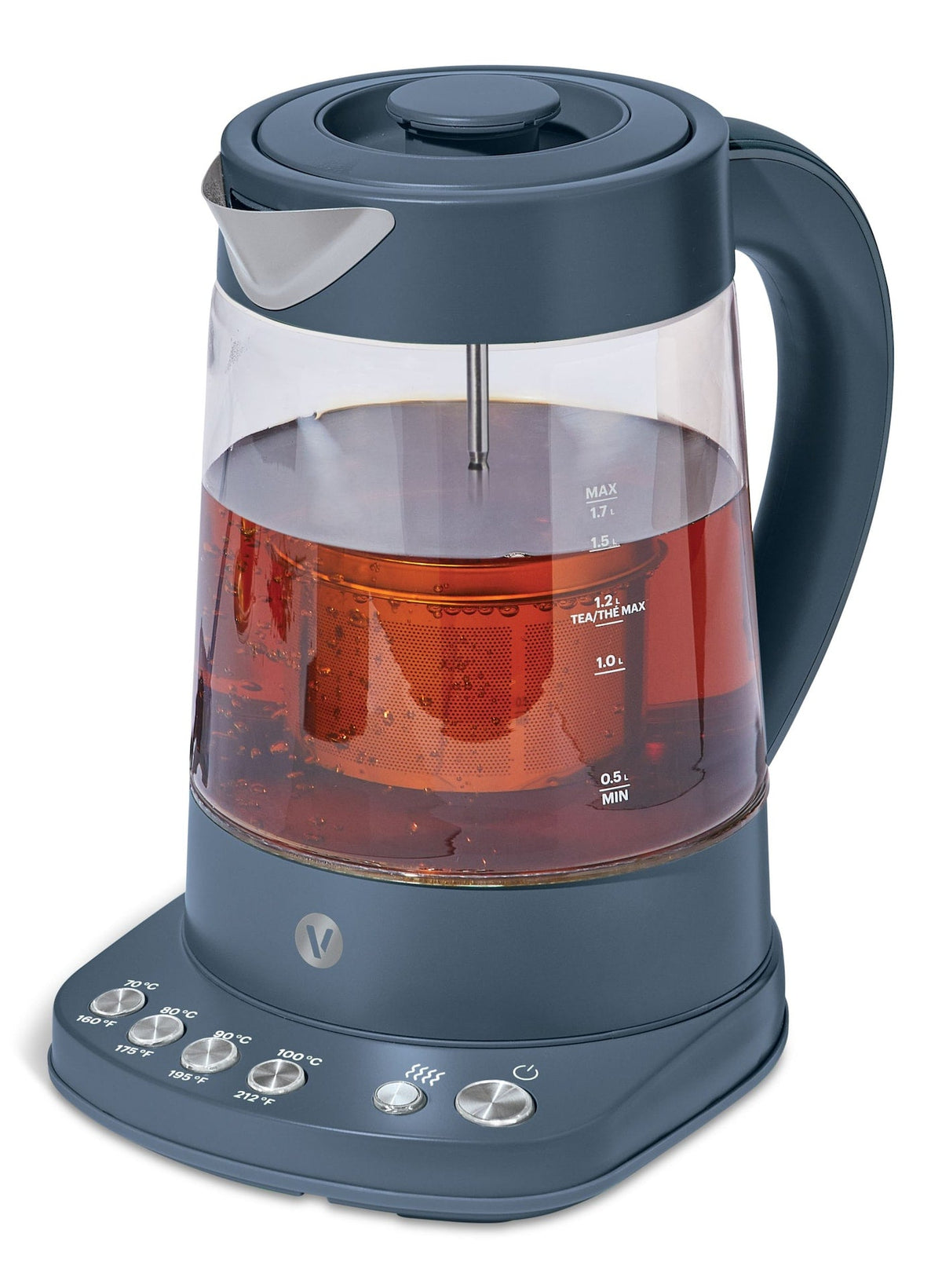 Colour Series Electric Variable Temperature Steeping Kettle, Bluefin, 1.7-L