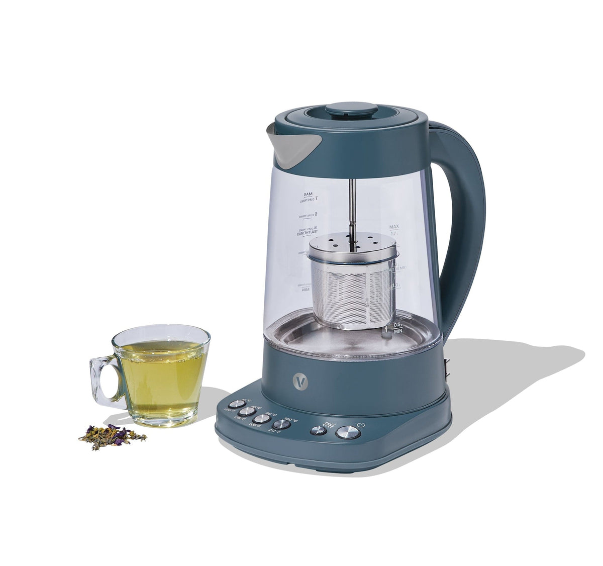 Colour Series Electric Variable Temperature Steeping Kettle, Bluefin, 1.7-L