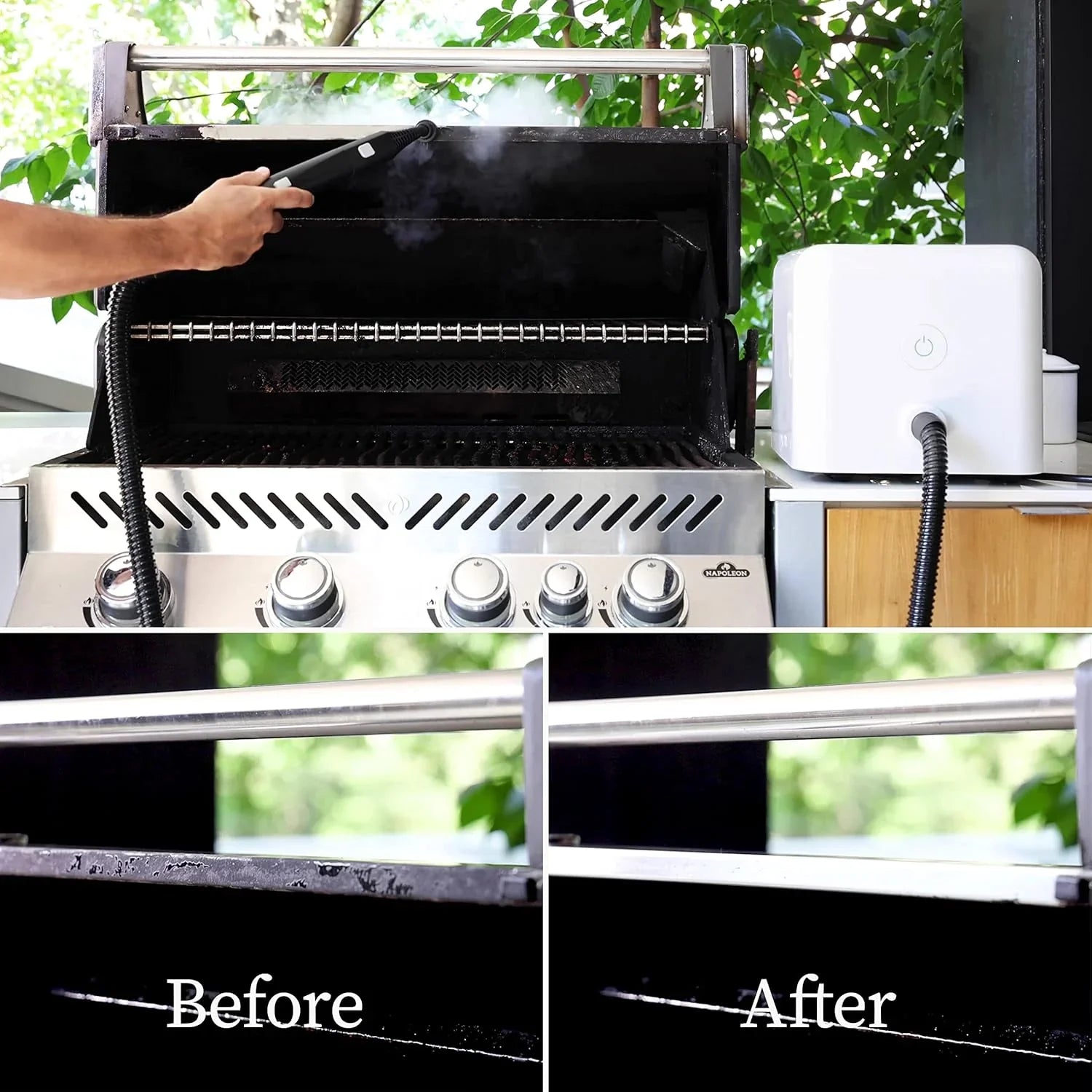 Steam cleaner, equipped with a 40-piece accessory set, has powerful functions and adopts a chemical-free cleaning method. It is suitable for cleaning floors, cars, tiles, gaps, etc. It can kill 99.9% of bacteria and viruses.