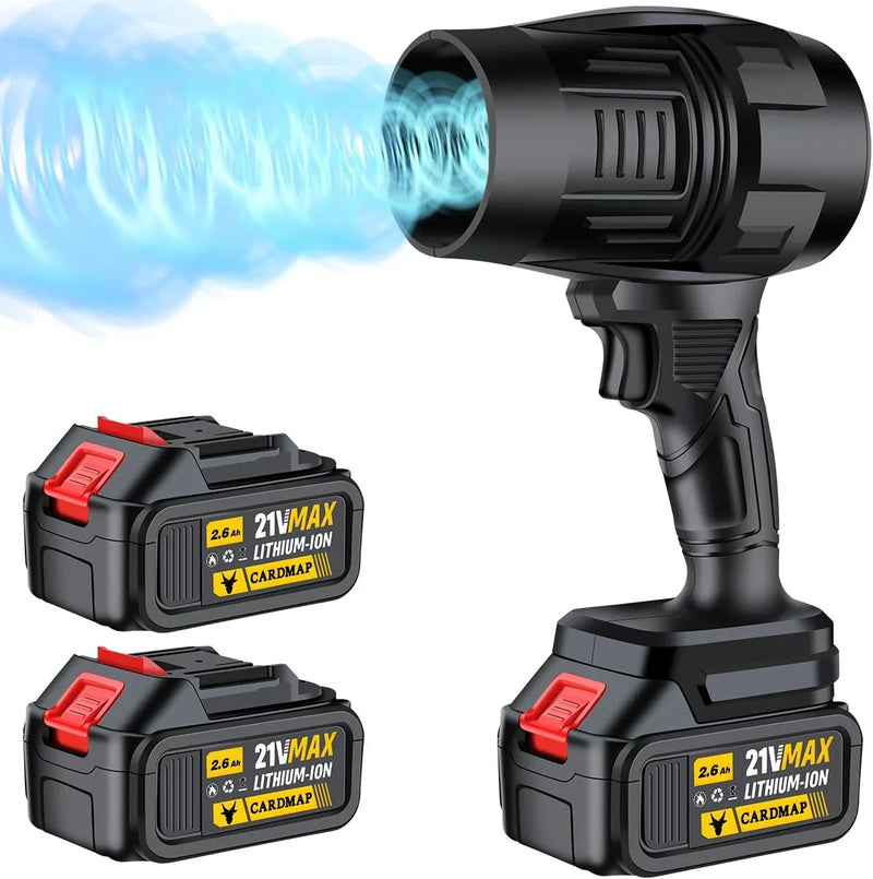 Electric Cordless Leaf Blower, Handheld Electric Leaf Blower, Mini Jet Dry Blower Fan with 2 Packs 2.6Ah Batteries and Charger, Violent Turbo Jet Blower for Lawn, Patio, Outdoors, Car, Home K2068