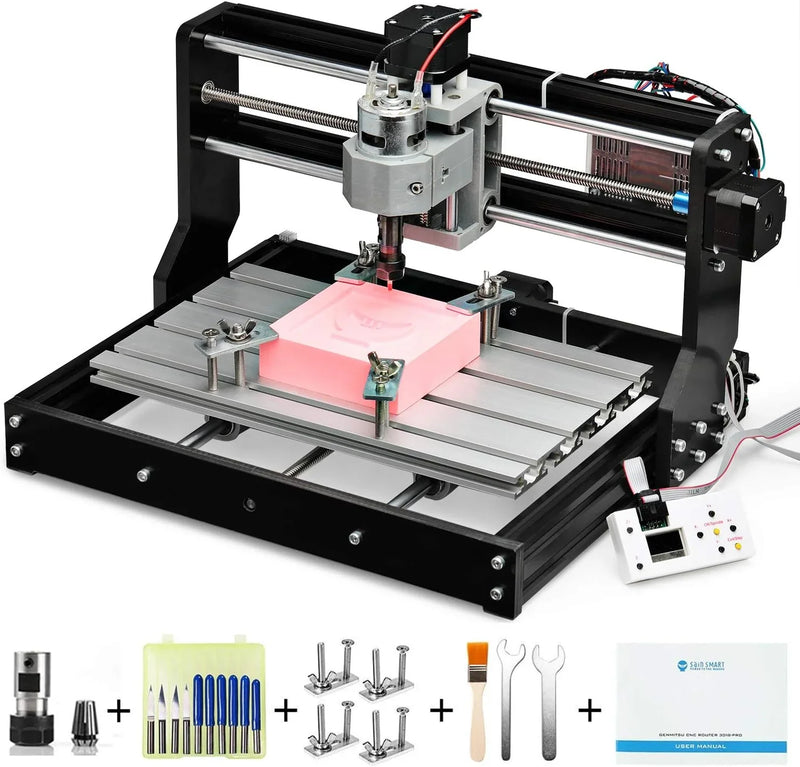 Router Kit GRBL Control 3 Axis Plastic Acrylic PCB PVC Wood Carving Milling Engraving Machine with Offline Controller, XYZ Working Area 300 x 180 x 45mm C4666