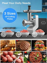 Meat Grinder Heavy Duty, 3000W Max Ultra Powerful, 5 in 1 HOUSNAT Multifunction Electric Meat Grinder, Sausage Stuffer, Slicer/Shredder/Grater, Kubbe & Tomato Juicing Kits, Home Kitchen Use