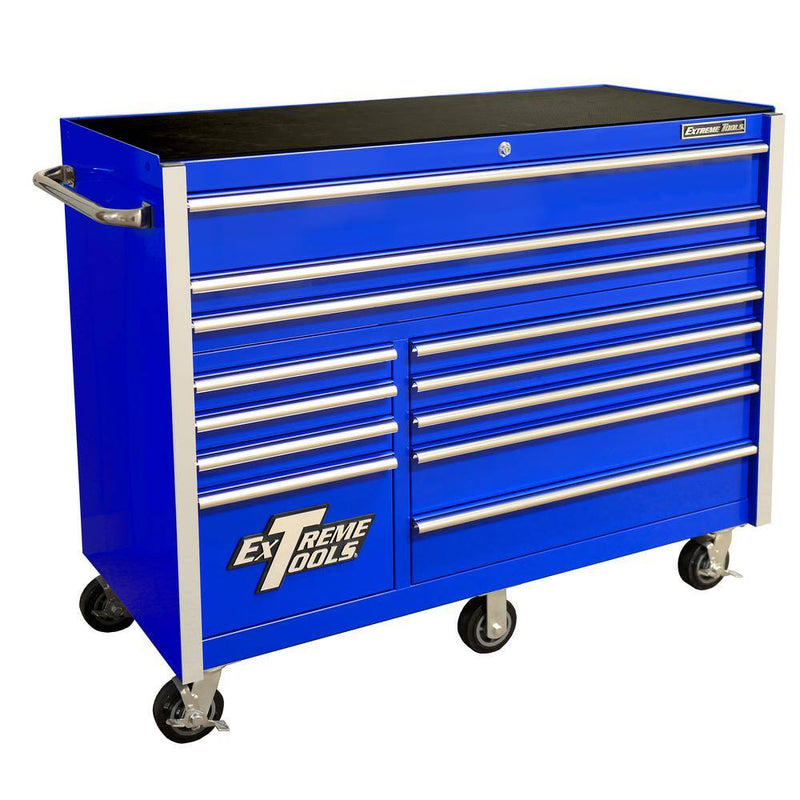 Extreme Tools THD Series 55 in. 12-Drawer Roller Cabinet Tool Chest in Blue THD552112RCBL H5179