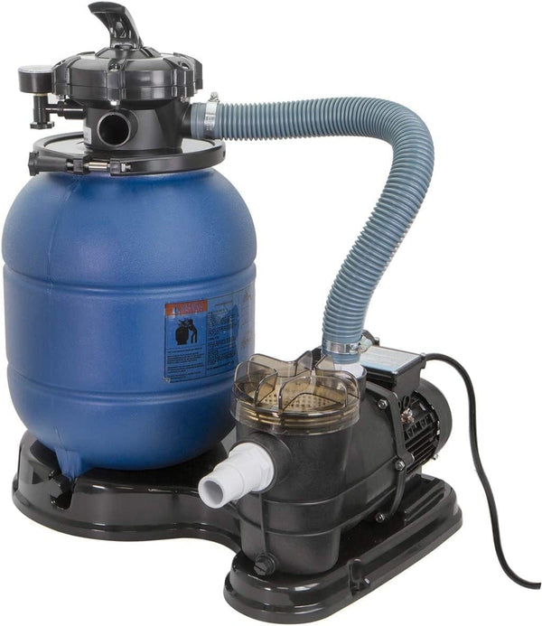 13-inch sand filter, 0.75 horsepower, swimming pool pump, 2400 gallons per hour, suitable for outdoor swimming pool package, multi-interface valve, maximum capacity 10000 gallons, 1-1/4 inch NPT interface Y8394