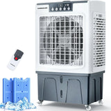 Evaporative Cooler, Air Cooler, 120°Oscillation Swamp Cooler with Remote Control, 24H Timer, 3 Wind Speeds for Outdoor Indoor Use,8 Gallon