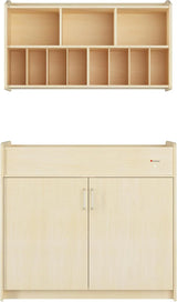 Foundations Wall- Mounted Diaper Organizer for Daycares, 3 Large & 8 Small Storage Compartments, Wood Construction, Maximum Durability