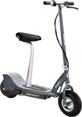 An electric scooter suitable for children over 13 years old - 9-inch inflatable tires, detachable seat, maximum speed of 15 miles per hour, maximum riding time of up to 40 minutes, suitable for users weighing no more than 220 pounds.