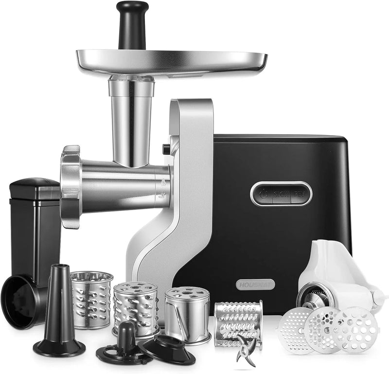 Meat Grinder Heavy Duty, 3000W Max Ultra Powerful, 5 in 1 HOUSNAT Multifunction Electric Meat Grinder, Sausage Stuffer, Slicer/Shredder/Grater, Kubbe & Tomato Juicing Kits, Home Kitchen Use F5209