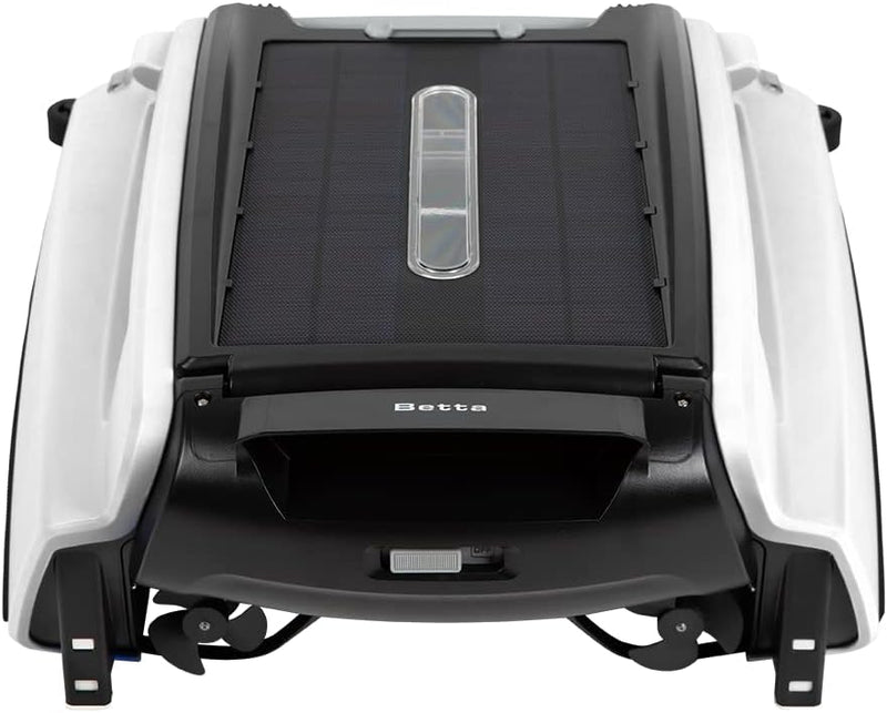 Betta SE Solar Powered Automatic Robotic Pool Surface Skimmer Cleaner with 30-Hour Continuous Cleaning Battery Power and Re-Engineered Twin Salt Chlorine Tolerant Motors (Blue) D9599