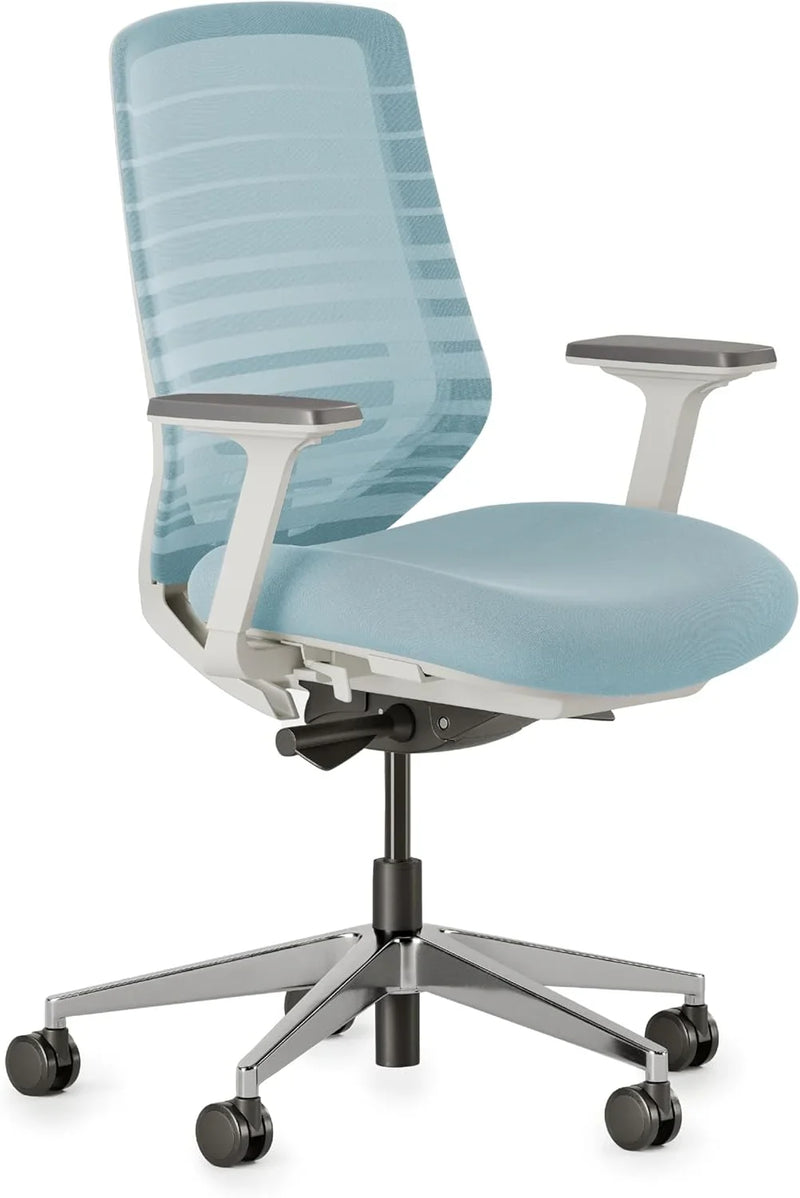 Ergonomic office chair - A versatile office chair with adjustable lumbar support, breathable mesh backrest, and stable wheels - Experience the best comfort and support - Sapphire color U2185