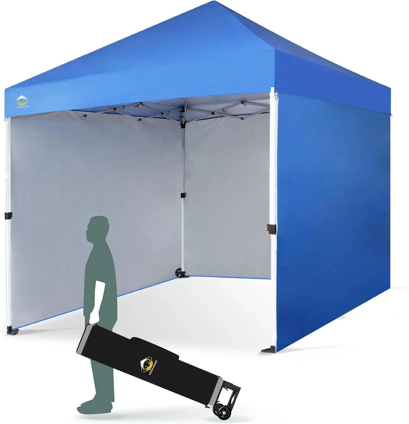 10X10 Comercial Instant Canopy Pop Up Tent with Center Lock (10x10 with 4 Sidewalls, Grey) M9117