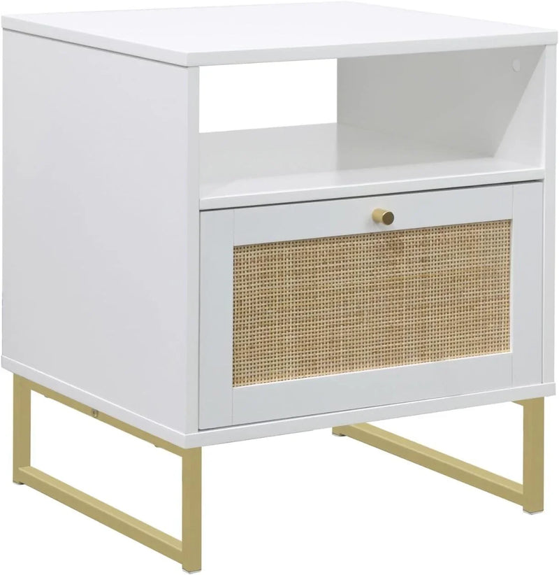Storage-function side table and bedside cabinet set (2-piece), black oak / black P5528