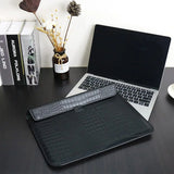 Black Faux Crocodile Laptop Sleeve Case