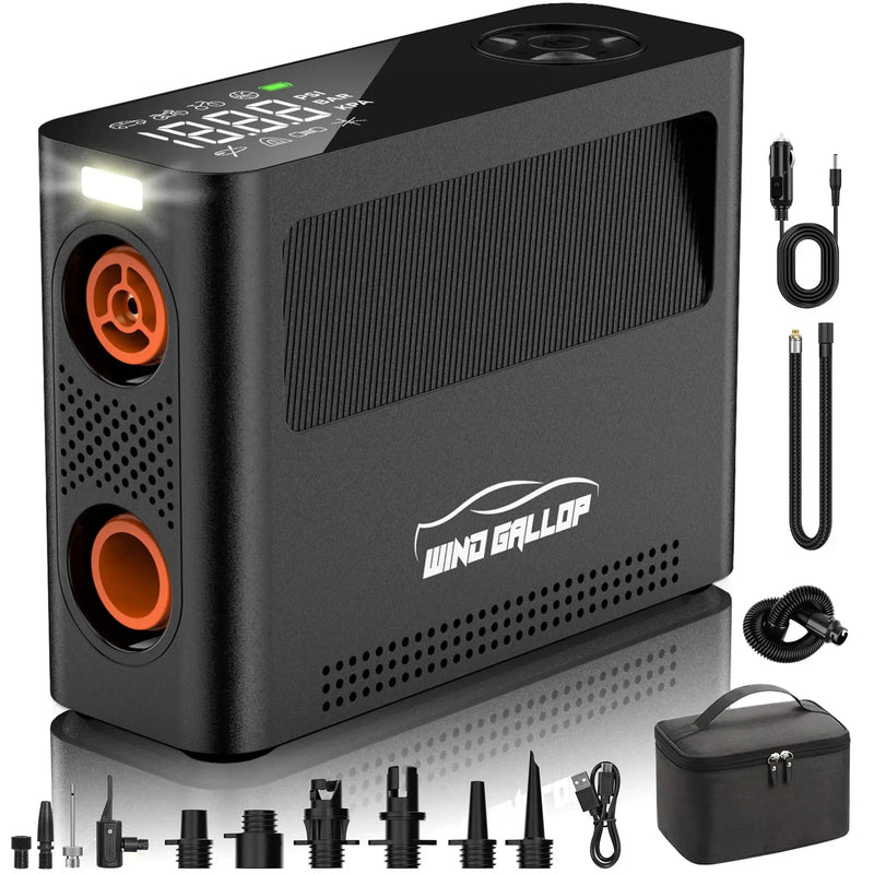 Tire Inflator Portable Air Compressor, Rechargeable Electric Paddle Board Pump 150PSI, 3X Faster Inflation 9 Pump Modes,Auto Air Pump for Car Tires Motorcycle Bike Ball SUP Tent Kayak Float F3244