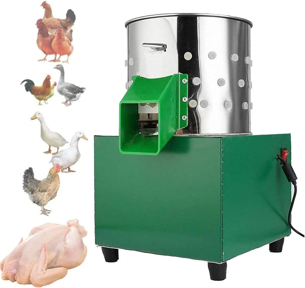 Chicken Plucker, Poultry De-featherer with 110 Rubber Fingers, 60W High-Efficiency Hair Plucking, Stainless Steel, for Duck Goosey Farm Q5018