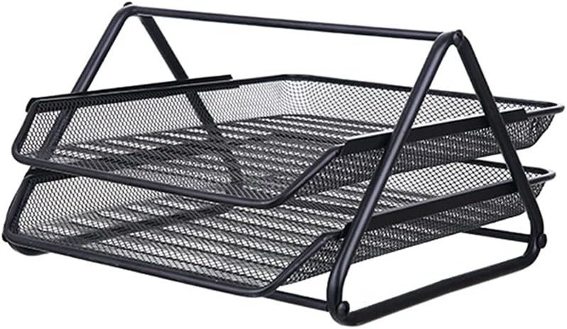 Metal Mesh 2 Tier Document Letter Tray Desk Organizer File Holder Magazine Notebook Organizer Office Supplies Q5218
