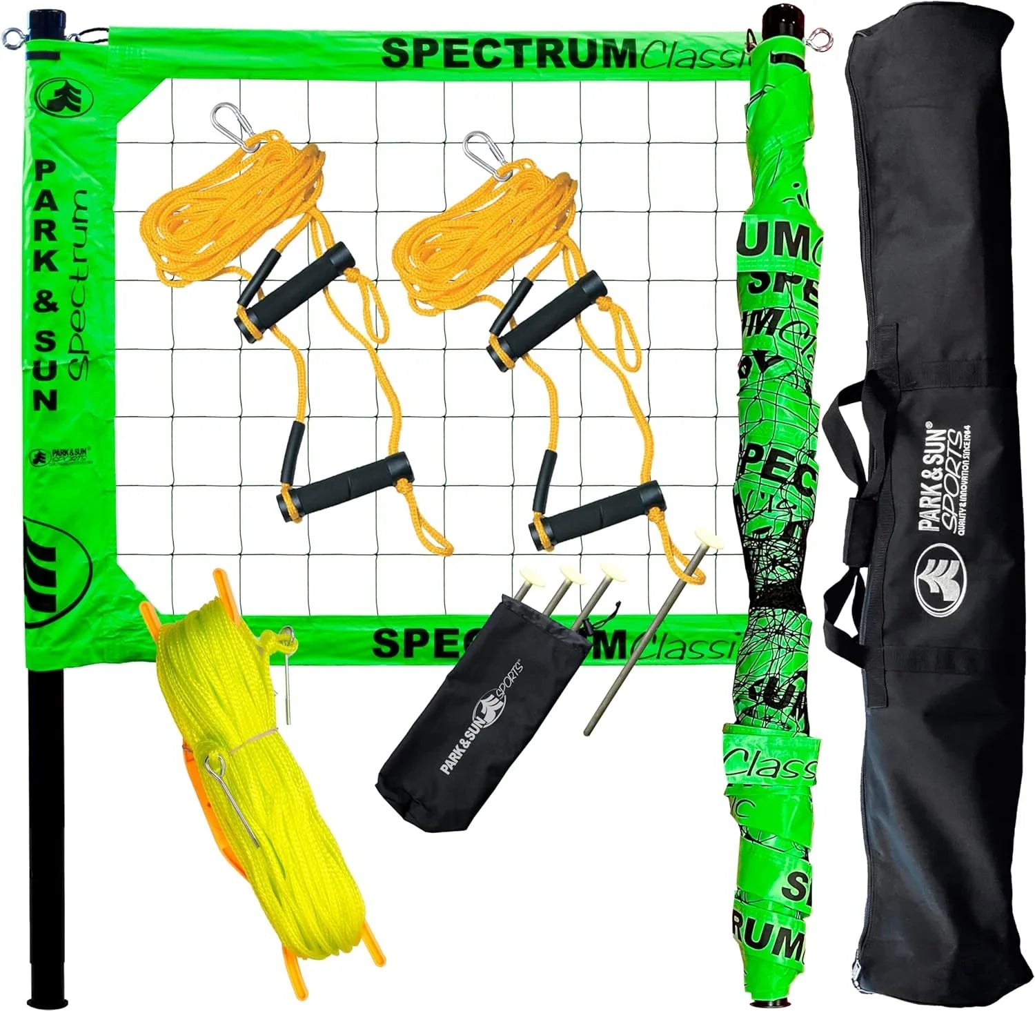 Adjustable professional outdoor volleyball net system