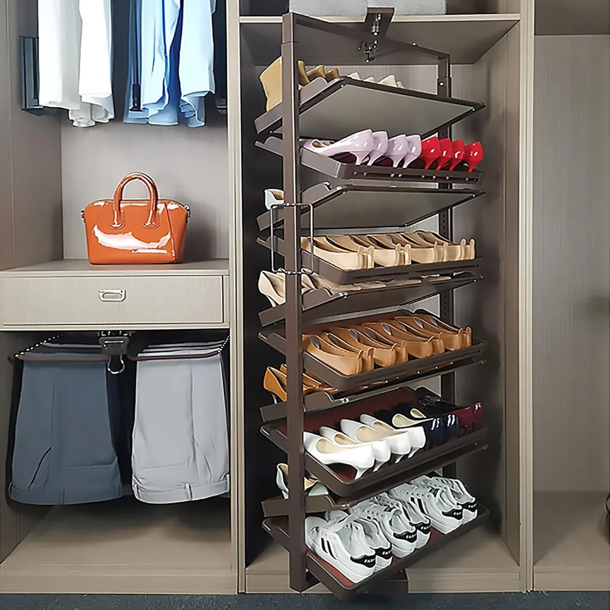 Rotating Shoe Rack，360° Rotating Vertical Shoe Rack，Free Standing Shoe Racks，15-Tiers Shoe Rack Organizer Shoe Storage Shelf For Entryway Living Room Hallway Shoe Cabinet. ( Size: Fifteen Layers )