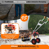 43cc 1.7HP Gas Powered Broom, 2 Stroke Power Sweeper Handheld Gasoline Power Broom Sweeping Machine for Garden Lawn Yard Sidewalk Driveway Turf Grass Cleaning, 600mm Nylon Brush Sweeping broom