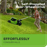60V 21” Cordless (Self-Propelled) Lawn Mower, 2 x 4.0Ah Batteries and Dual Port Rapid Charger