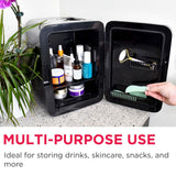 10L 15-Can Mini Personal Fridge – Black Stainless