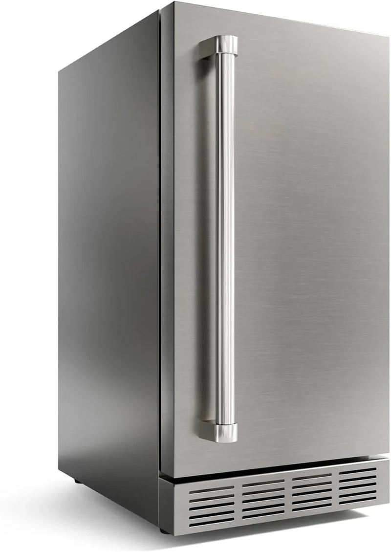 15 Inch Outdoor Refrigerator, Weather Proof Stainless Steel Beverage Beer Cooler Under Counter Fridge, Indoor/Outdoor Refrigerator with 3 Shelves for Patio Kitchen and Commercial Use B5185