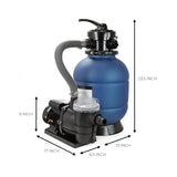 XtremepowerUS 13" Sand Filter 3/4HP Pool Pump