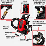 Electric Pressure Washer 2.0, Powerful 1.4 GPM 2000 PSI Car Pressure Washer Sprayer, Snub Nose & Tip Attachment, Use,Car Soap, Patio Boat RV Motorcycle Car Garage Deck Adam's Polishes