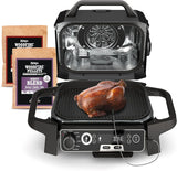 7-in-1 Multi-functional (Barbecue, Slow Roast, Bake, Air Fry, Dehydration, Grill, Smoking) | Portable and highly weather-resistant | Capable of cooking up to 6 steaks and 30 hot dogs | Includes wood pellet fuel