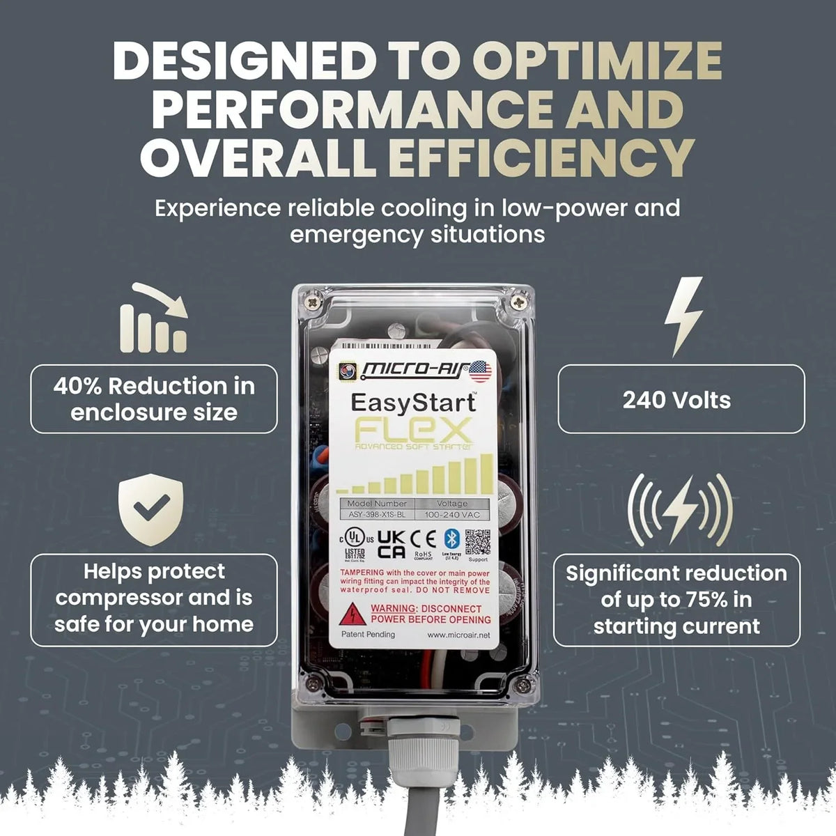 EasyStart FLEX 398 - Wireless Soft Start Kit for Home Air Conditioner, RV & Commercial Use, Works with Generators, Reduces Power Surge, Efficient Start-Up - Up to 6 Tons w/Installation Kit
