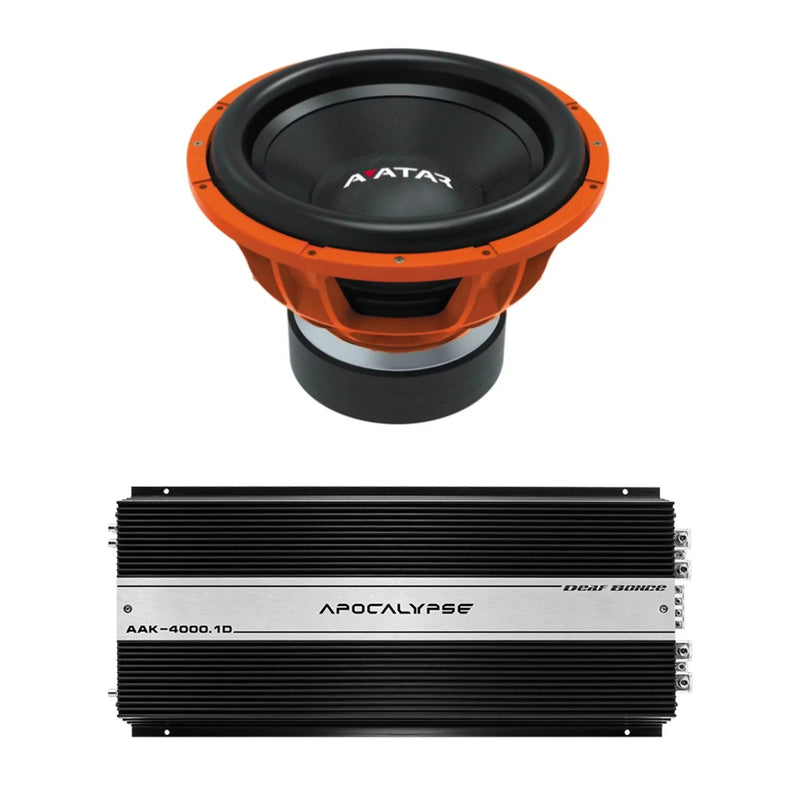 Car Audio 15" 2Ohm Subwoofer STU-1546-D2&Monoblock Amp Package New F5907