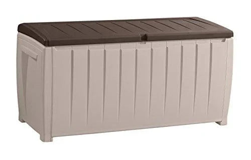 Novel Plastic Deck Storage Container Box Outdoor Patio Furniture 90 Gal, Brown G4430