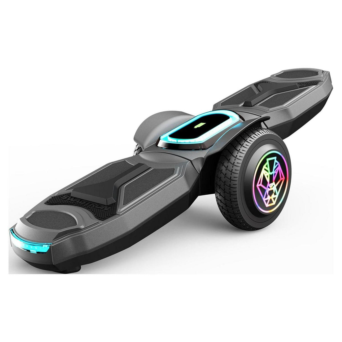 Swagtron Shuttle Zipboard Electric Hoverboard Skateboard 7 mph and 3-Mile Range LED Wheels Wireless Speaker