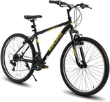 26/27.5 Inch Mountain Bike, Mens Womens MTB with 21 Speeds, High-Tensile Steel Frame, V Brake, Hardtail Bicycle for Adults