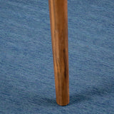 7-piece cherry wood dining set, teak surface / blue