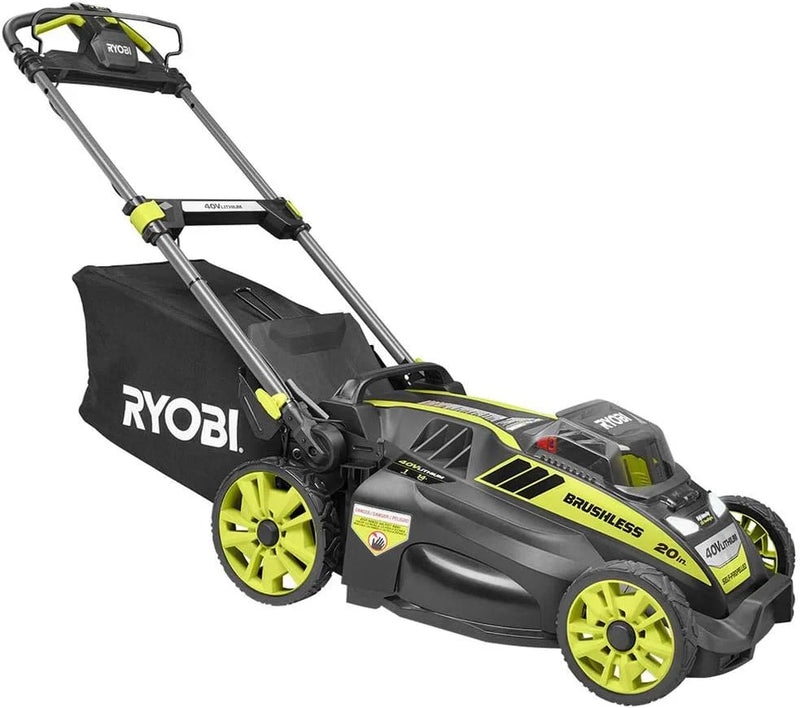 20" RY40190 40-Volt Brushless Lithium-Ion Cordless Battery Self Propelled Lawn Mower with 5.0 Ah Battery and Charger Included T217