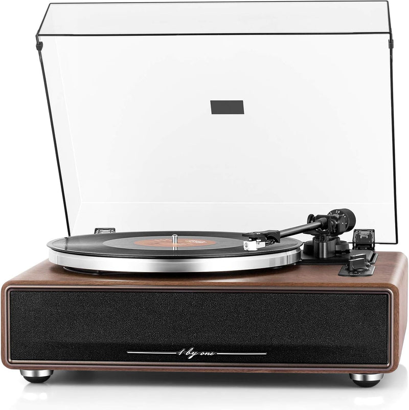 High Fidelity Belt Drive Turntable with Built-in Speakers, Vinyl Record Player with Magnetic Cartridge, Wireless Playback and Aux-in Functionality, Auto Off X9465