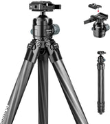 Hunting tripod, equipped with 44mm ball head and Aka Swiss and Picatinny adapters, 62.2-inch heavy-duty stable tripod, suitable for shooting, hunting and outdoor activities