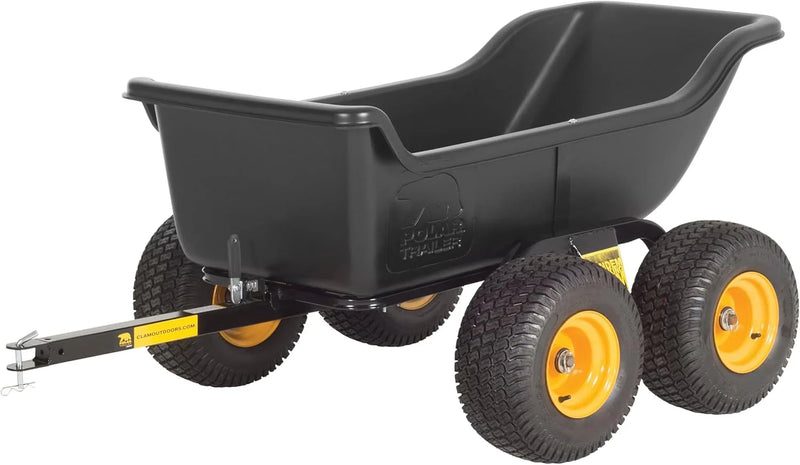 Heavy Duty Tandem Axle Cubic Foot ATV UTV Lawn Mower Trailer TA1200 and Wide Track Rubber Wheels Hauling Outdoor-Black, 1200 lbs. -15 cu.ft R8463